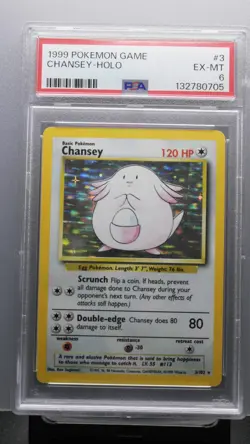 CHANSEY 003/102 1999 Base Set Holo Rare Pokemon card PSA 6 EX-MT - Image 1
