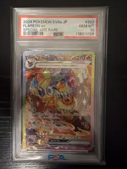 PSA 10 Flareon ex SAR 202/187 sv8a Terastal Festival Japanese 2024 Pokemon Card - Image 1