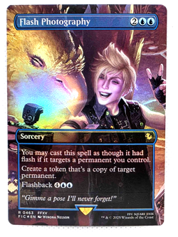 MTG Flash Photography (Borderless Foil) Commander: Final Fantasy 463 FFXV NM - Image 1