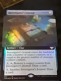 Investigator's Journal Extended Art FOIL , Innistrad CV, NM, MTG , FREE SHIPPING - Image 2