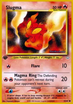 Pokemon - Slugma - 53/64 - Common - 1st Edition - Neo Revelation - NM - Image 1