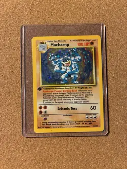 Pokemon TCG Machamp Holo Rare 1st Edition Base Set 8/102 - Image 1