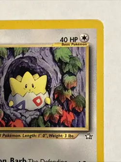 Pokemon TCG Togepi Neo Genesis Unlimited Uncommon Card 51/111 First Edition HP - Image 3