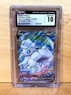 2022 POKEMON SILVER TEMPEST ALOLAN VULPIX V ULTRA RARE 173/195 CGC 10 GEM MINT - Image 1