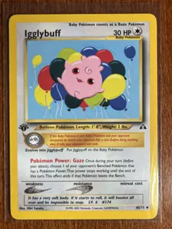 [NM/MINT] 2000 Pokemon Neo Discovery Igglybuff 1st Edition #40/75 Uncommon - Image 1