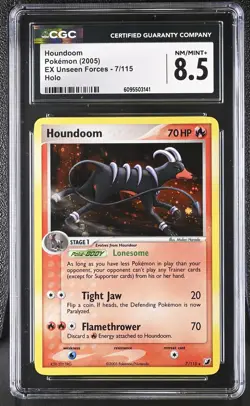 CGC 8.5 Houndoom 7/115 Holo EX Unseen Forces Pokemon Card - Image 1