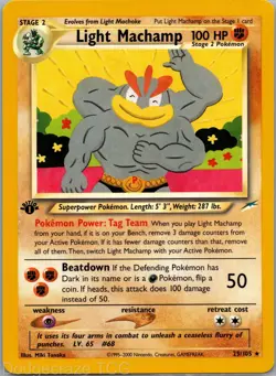 Light Machamp 25/105 Rare Neo Destiny 1st Edition Pokemon NM - Image 1
