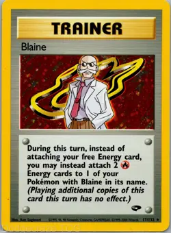 Blaine 17/132 Holo Rare Gym Challenge Pokemon NM - Image 1