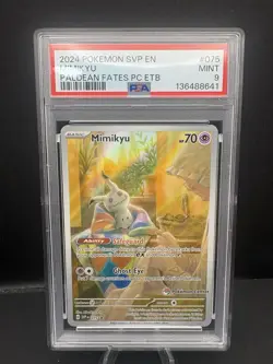 2024 Mimikyu Paldean Fates Pokemon Center ETB 075 PSA 9 - Image 1