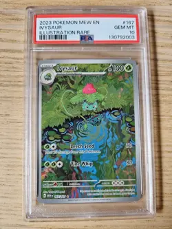 PSA 10 Ivysaur 167/165 Pokemon Scarlet Violet 151 Illustration Rare Mew EN-151 - Image 1