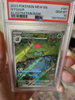 PSA 10 Ivysaur 167/165 Pokemon Scarlet Violet 151 Illustration Rare Mew EN-151 - Image 3