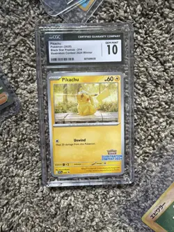 2025 Pokemon TCG Black Star Promo #214 Pikachu Illustration Contest 2024 CGC 10 - Image 1