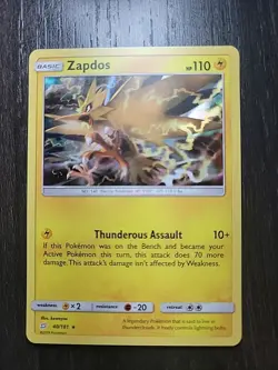 Zapdos 40/181 Sun and Moon Team Up Holo Rare Pokemon TCG - Image 1
