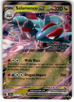 Pokemon TCG SV09: Journey Together #114/159 Salamence ex (Stamped) NM - Image 1