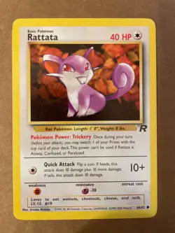 Pokemon Rattata 66/82 Team Rocket Near-Mint See Pictures - Image 1