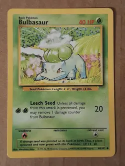 Pokemon Bulbasaur 44/102 Base Set Unlimited NM See Pictures - Image 1