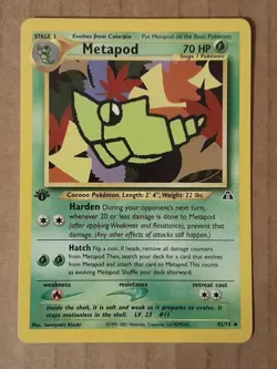 Pokemon Metapod 43/75 Neo Discovery 1st Edition LP See Pictures - Image 1