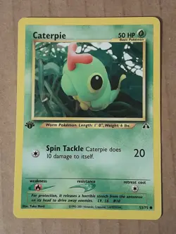 Pokemon Caterpie 53/75 Neo Discovery 1st Edition LP-NM See Pictures - Image 1