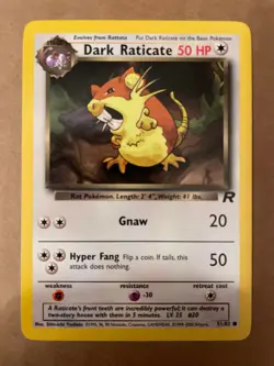 Pokemon Dark Raticate 51/82 Team Rocket Near Mint See Pictures - Image 1