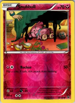 Snubbull 68/124 XY - Fates Collide Pokemon TCG LP Reverse Holo - Image 1