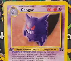 Vintage Pokemon WoTC Fossil Gengar 20/62 1st Edition Non-Holo Rare LP-NM - Image 3