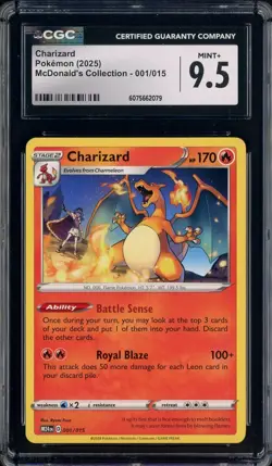 2025 Pokemon McDonald's Collection M24EN #001/015 Charizard CGC 9.5 MINT+ - Image 1
