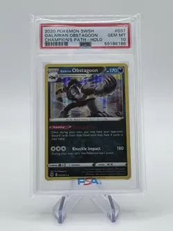 Pokemon Champions Path #037 Galarian Obstagoon Holo PSA 10 - Image 1