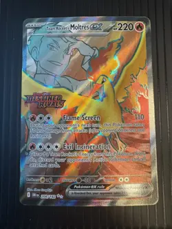 Pokemon Destined Rivals #208/182 Stamped Ultra Rare Team Rocket's Moltres ex - Image 1