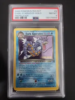 2000 POKEMON ROCKET DARK GYARADOS-HOLO PRERELEASE PSA 8 - Image 1