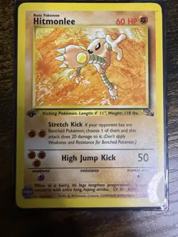 Pokemon TCG 1st Edition Hitmonlee 22/62 Fossil LP - Image 1