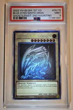 2022 YU-GI-OH! 2nd HAUNTING Blue Eyes White Dragon GFP2-EN175 Ghost Rare PSA 9 - Image 1