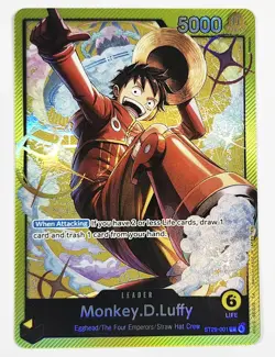 One Piece - ST29 Monkey.D.Luffy 001 Leader Gold Foil Promo SP ALT ART 🔥 3 - Image 1