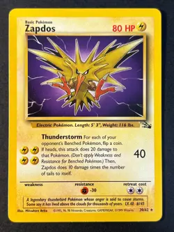 Zapdos 30/62 Fossil Rare - WOTC Pokemon Card Near Mint - Image 1