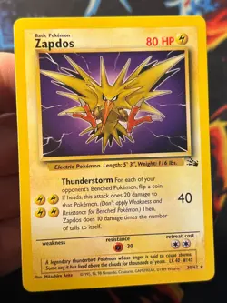 Zapdos 30/62 Fossil Rare - WOTC Pokemon Card Near Mint - Image 3