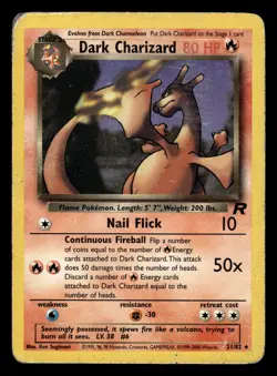 Dark Charizard 21/82 Rare Team Rocket Set Pokemon Card - Image 1