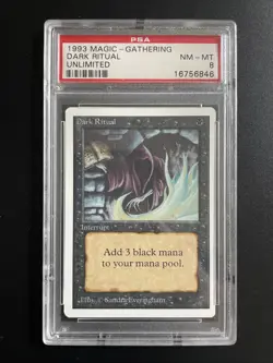 MTG Dark Ritual Unlimited PSA 8 Graded NM 1993 - Image 1