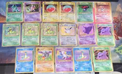 Japanese Pokemon Cards Lot 17 Fossil Jungle HP Damaged Vintage Nintendo - Image 1