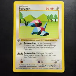 Pokemon Vintage First Edition Porygon 039/102 Base Set (Shadowless) Wotc 1999 - Image 1