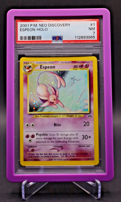 2001 Pokemon - Espeon - Holo Rare - Neo Discovery #1 - PSA 7 NM - Image 1