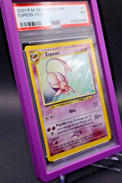 2001 Pokemon - Espeon - Holo Rare - Neo Discovery #1 - PSA 7 NM - Image 2