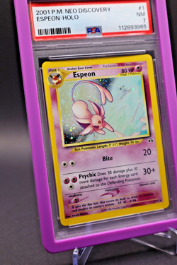 2001 Pokemon - Espeon - Holo Rare - Neo Discovery #1 - PSA 7 NM - Image 3