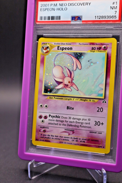 2001 Pokemon - Espeon - Holo Rare - Neo Discovery #1 - PSA 7 NM - Image 4
