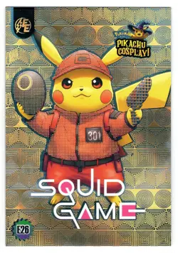 POKEMON PIKACHU COSPLAY! * SQUID GAMES * E26 * BOX HIT -Gold Pattern Holo - Image 1