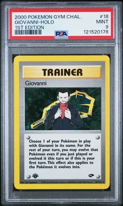 Pokemon Giovanni Gym Challenge 1st Edition Holo Rare #18 PSA 9 Mint - Image 1