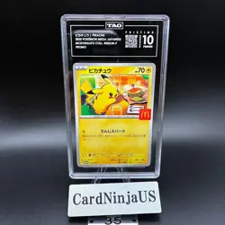 TAG PRISTINE 10 (993) Pikachu 020/M-P McDonald's Promo Japanese 35 Pokemon 2025 - Image 1