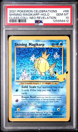2021 Pokemon Celebrations Classic #66 Shining Magikarp Holo PSA 10 - Image 1