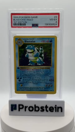 1999 Pokemon Game 1st Edition #2 Blastoise Holo PSA 4 VG-EX - Image 2