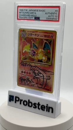 Mitsuhiro Arita Signed 1996 Pokemon JPN Basic #6 Charizard Holo PSA/DNA AUTO 10 - Image 2