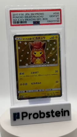 PSA 10 038/SM-P Poncho Wearing Pikachu Vulpix 2017 Japanese Promo Pokemon - Image 2