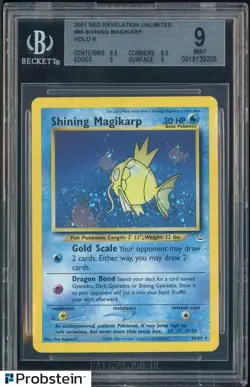 2001 Pokemon Neo Revelation Unlimited #66 Shining Magikarp Holo R BGS 9 MINT - Image 1